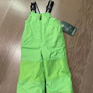 New Kamik Winkie snow bib/snow pants lime green size 2 waterproof insulated